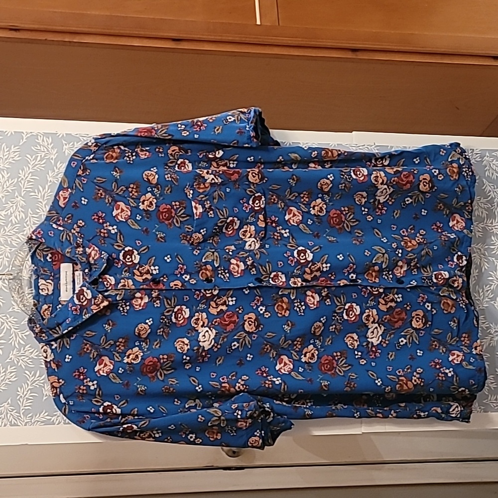 Urban Outfitters Floral Short Sleeve Blouse - Lg